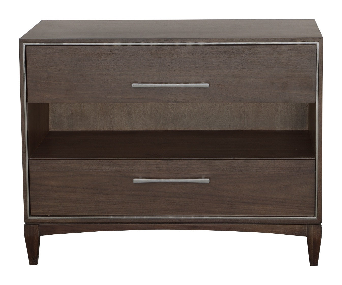 Libby Langdon Farley Nightstand - Smoked Stone - Walnut Solids and Veneers