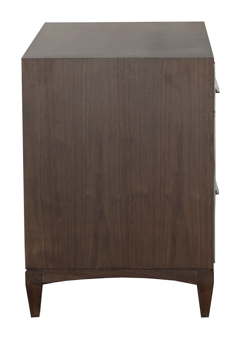 Libby Langdon Farley Nightstand - Smoked Stone - Walnut Solids and Veneers