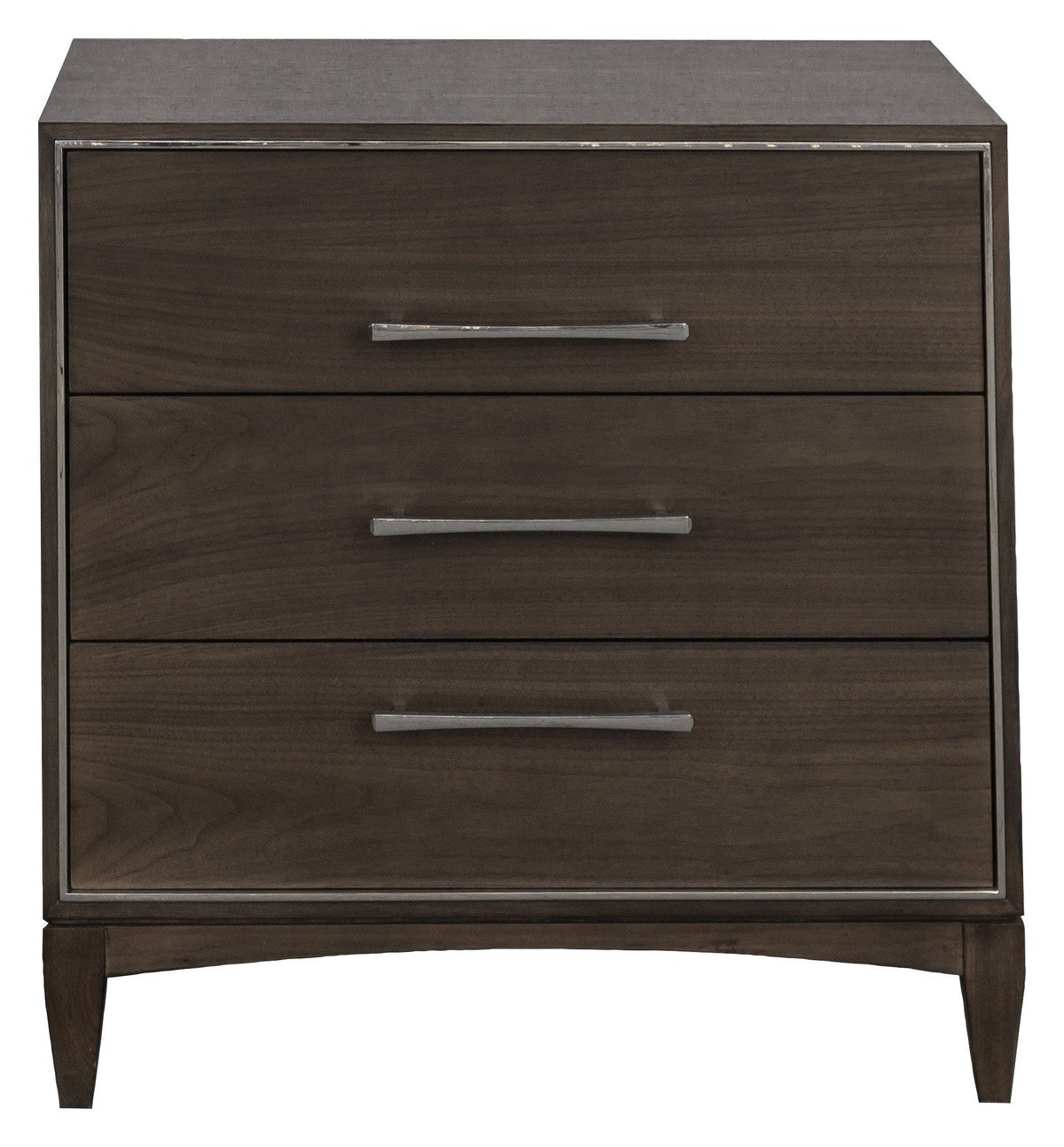 Libby Langdon Farley Nightstand - Smoked Stone - Walnut Solids and Veneers