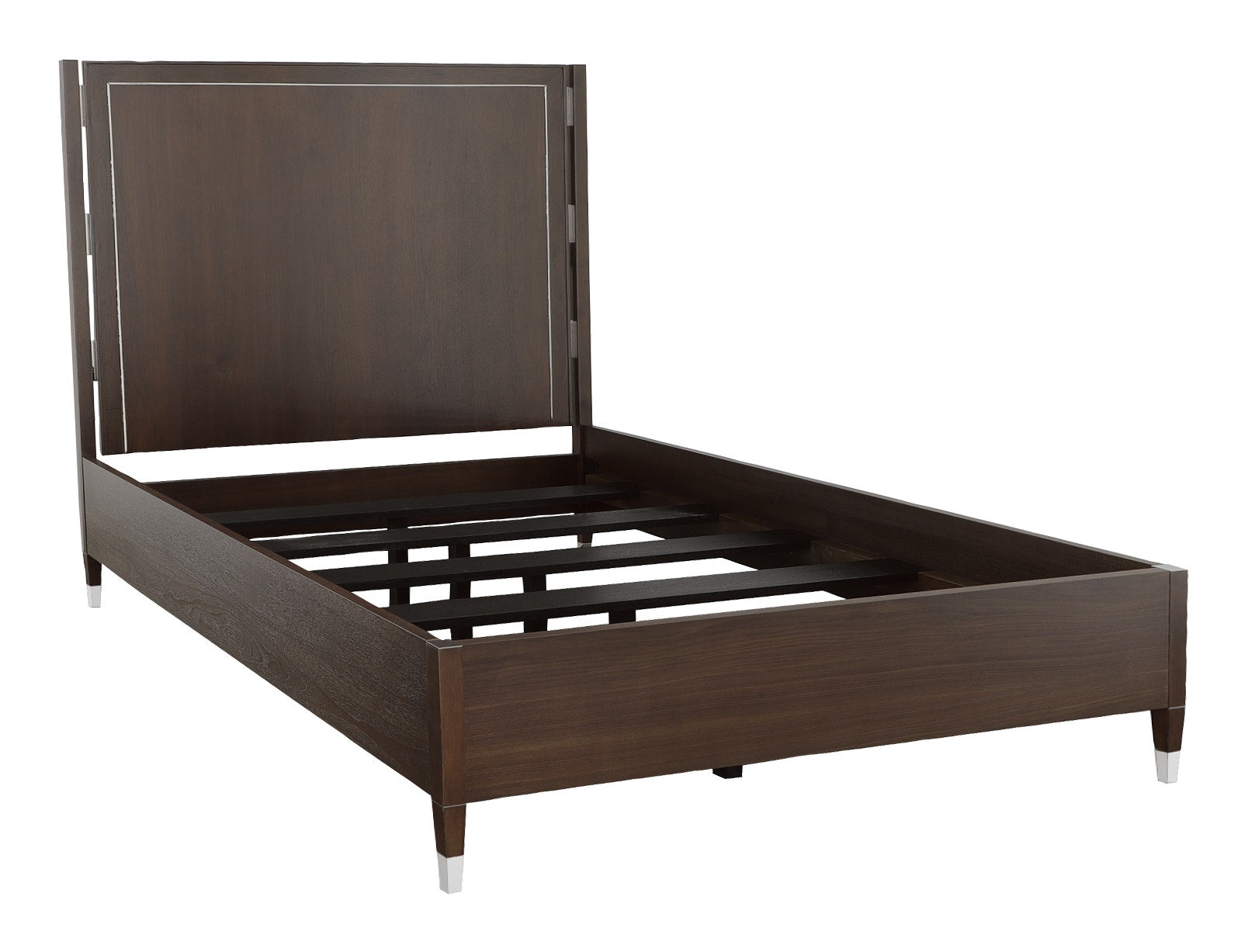 Libby Langdon Farley Queen Bed - Smoked Stone - Walnut Solids and Veneers