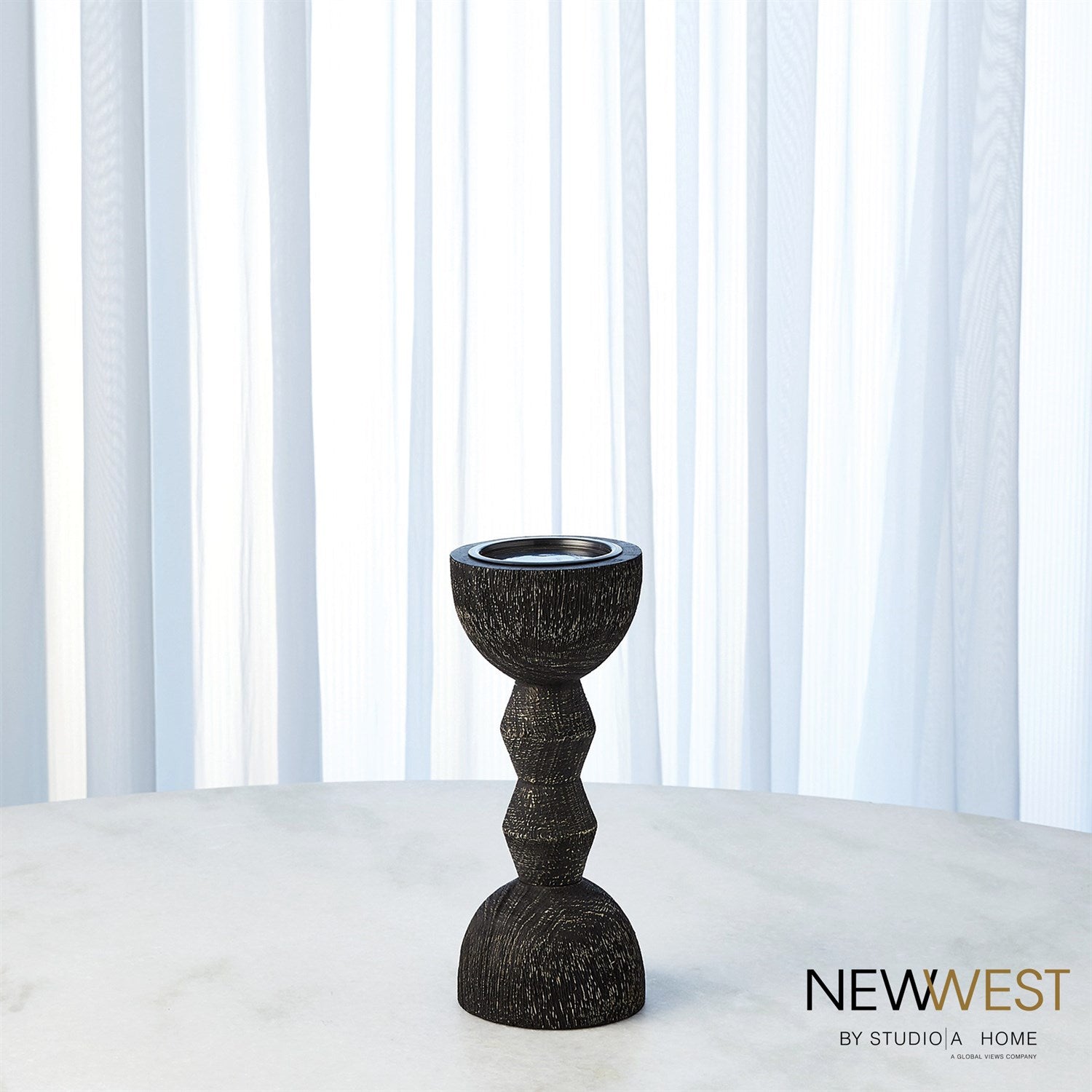 Mara Candle Holders-Global Views-GVSA-NW7.90032-Candle HoldersBlack-Small-7-France and Son