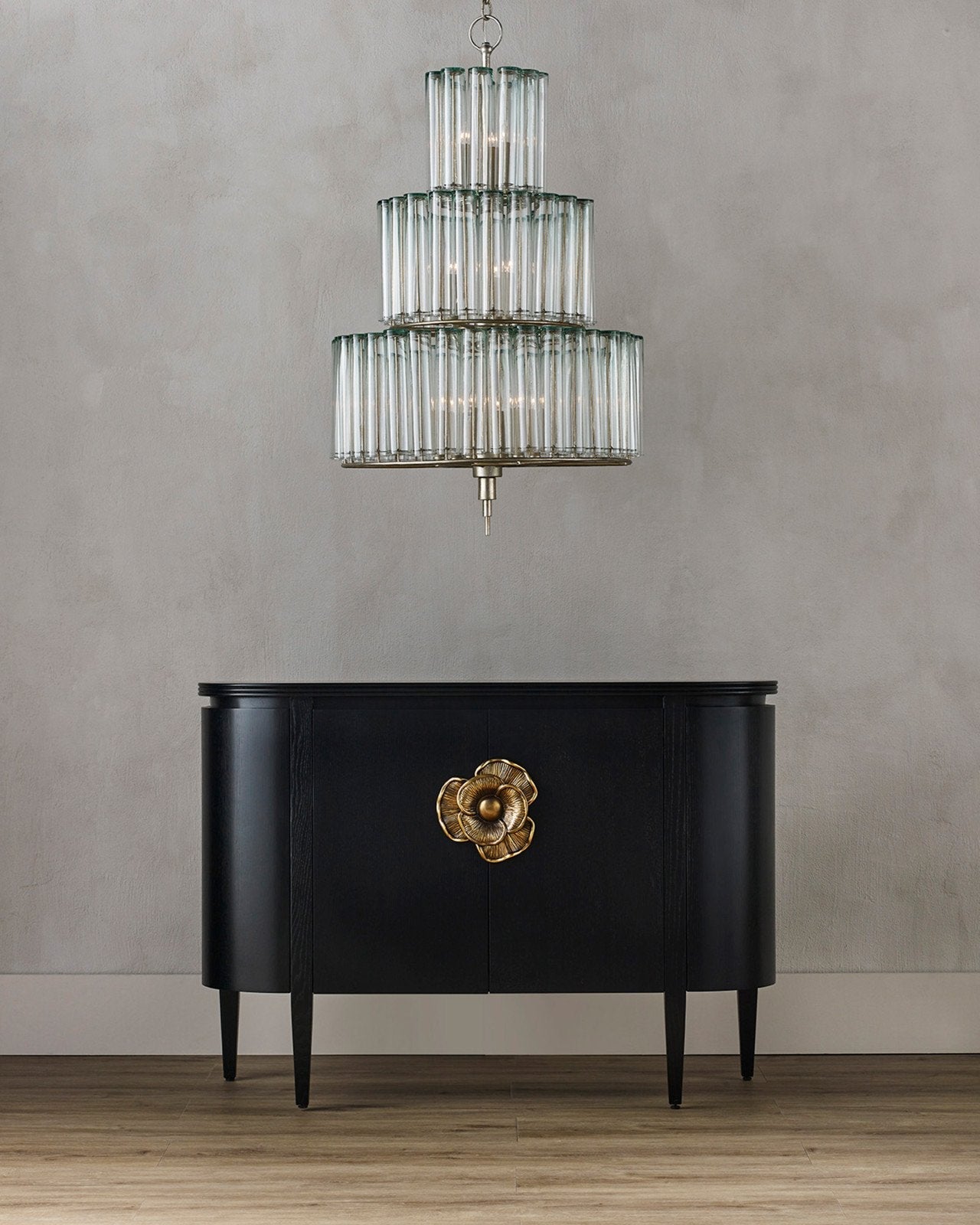 Briallen Black Demi-Lune Cabinet