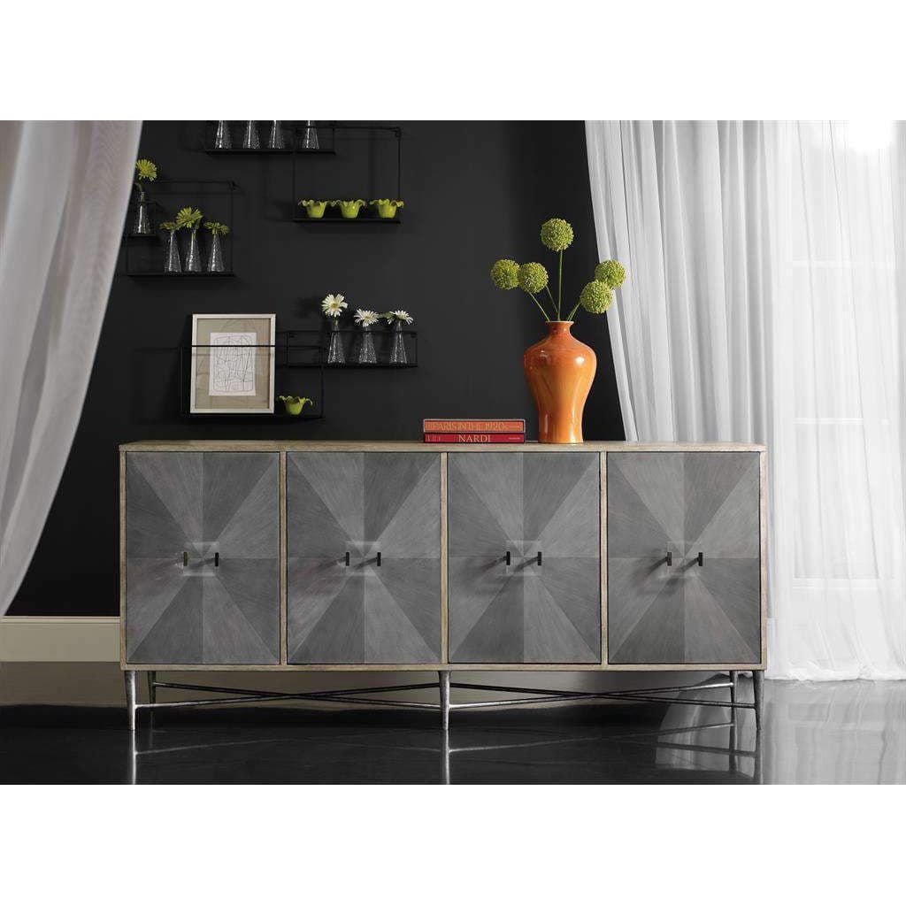 Melange Zola Four-Door Credenza-Hooker-HOOKER-638-85316-LTGY-Sideboards & Credenzas-4-France and Son