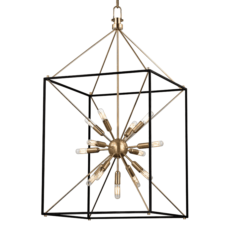 Glendale 13 Light Chandelier-Hudson Valley-HVL-8920-AGB-PendantsAged Brass-1-France and Son