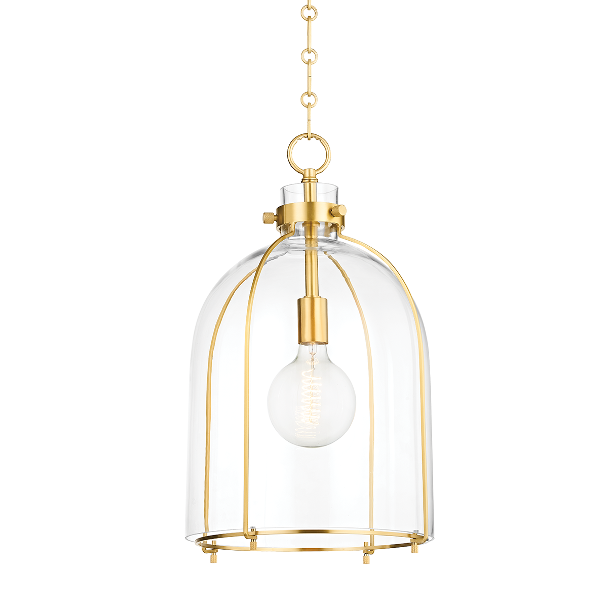 Eldridge 1 Light Pendant-Hudson Valley-HVL-7306-AGB-PendantsAged Brass-1-France and Son