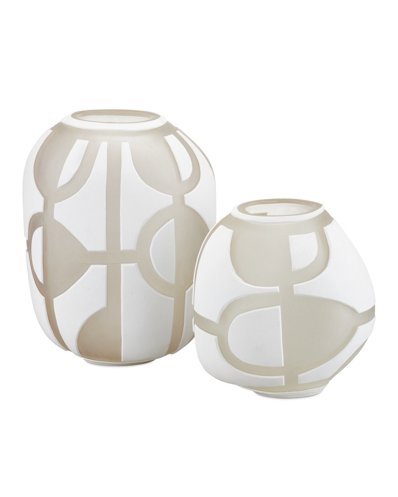 Art Decortif White Vase Set of 2