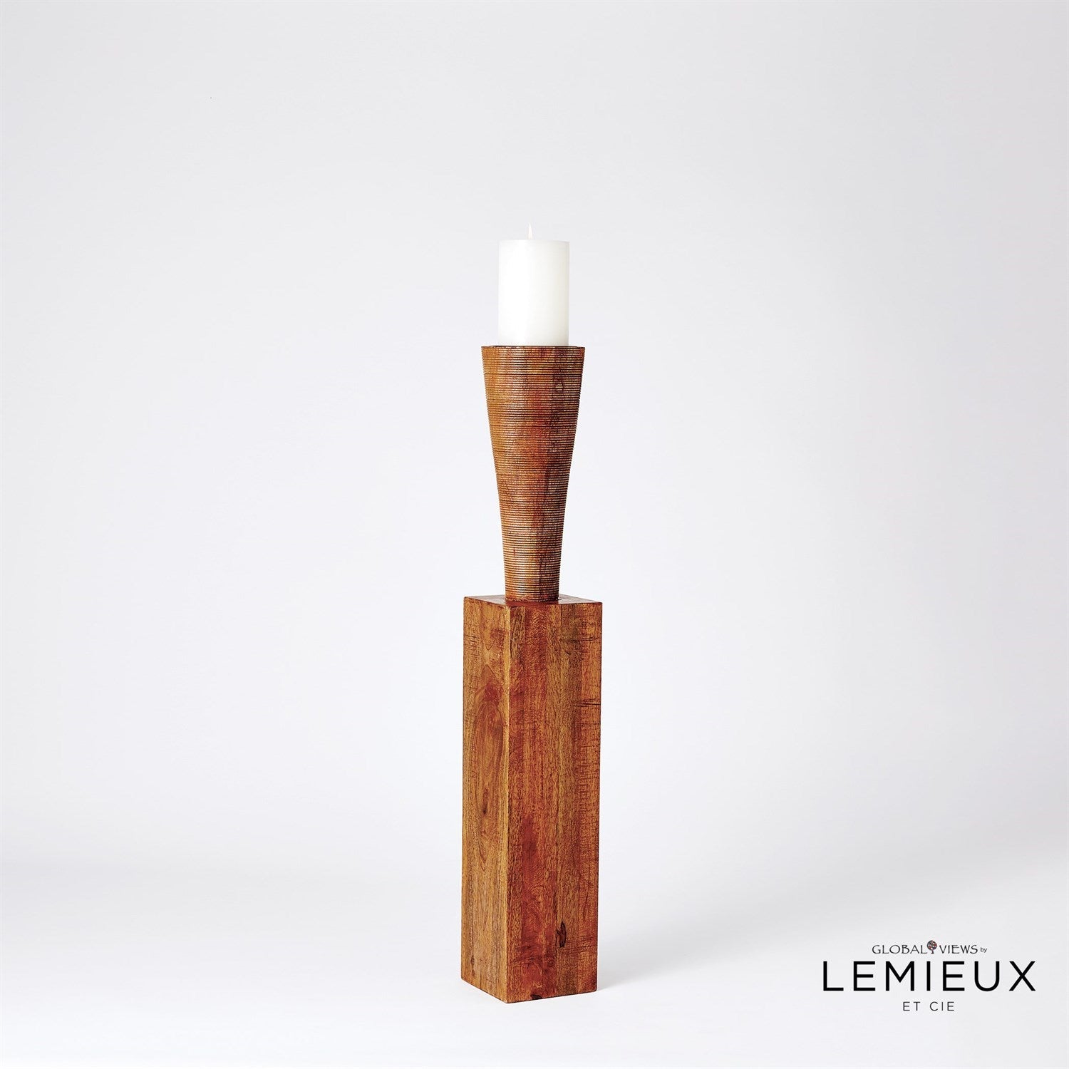 Timone Floor Pillar Holder Medium-Global Views-GVSA-CLL9.90025-Decorative Objects-2-France and Son