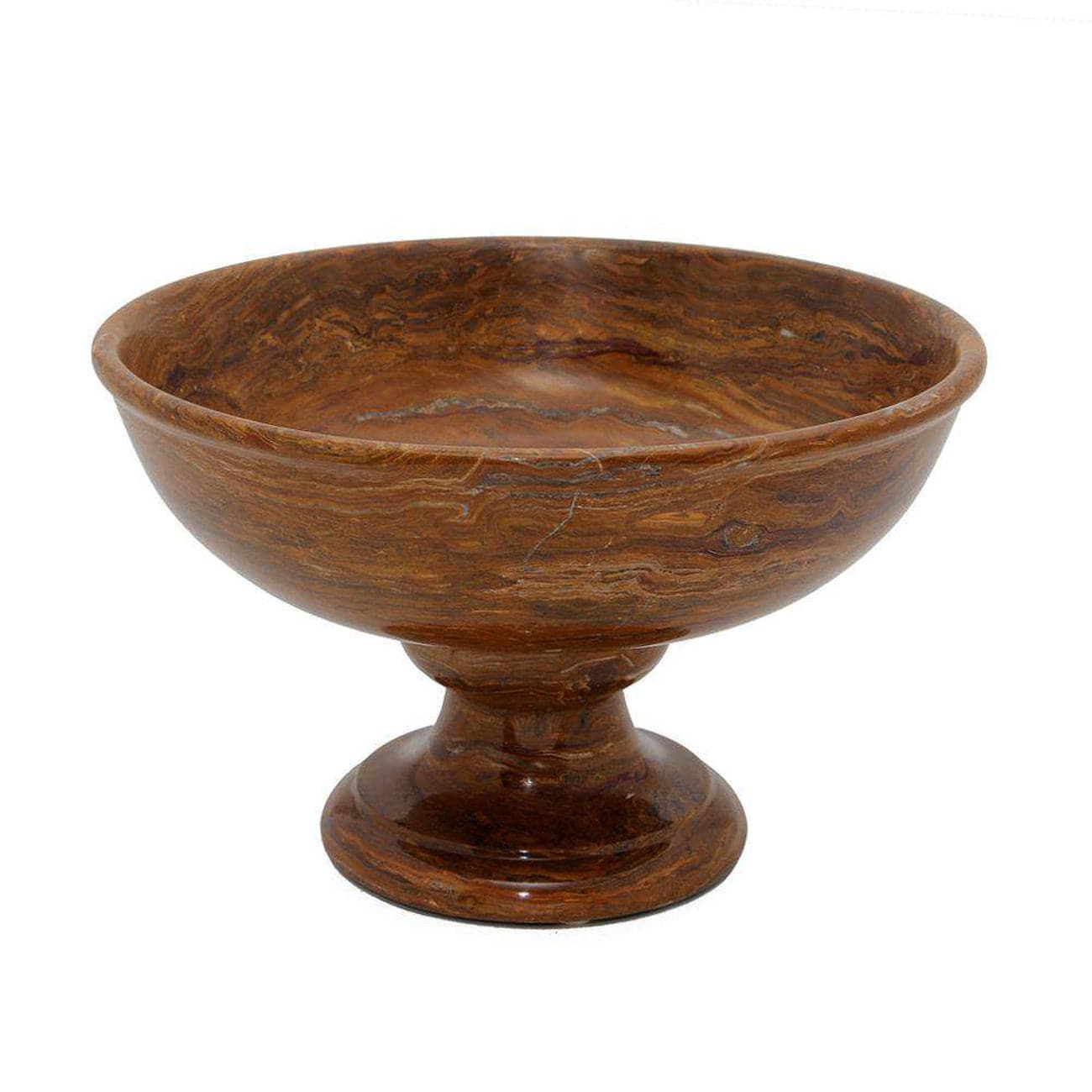 Carpo Collection Saffron Brown 10" Onyx Pedestal Bowl 