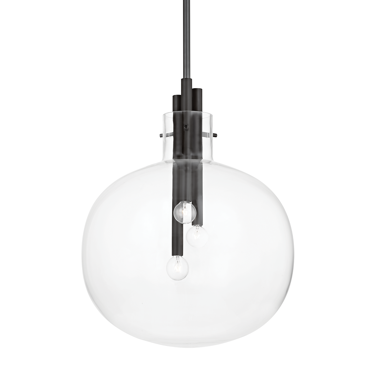 Hempstead 3 Light Pendant-Hudson Valley-HVL-3918-BBR-PendantsBlack Brass-2-France and Son