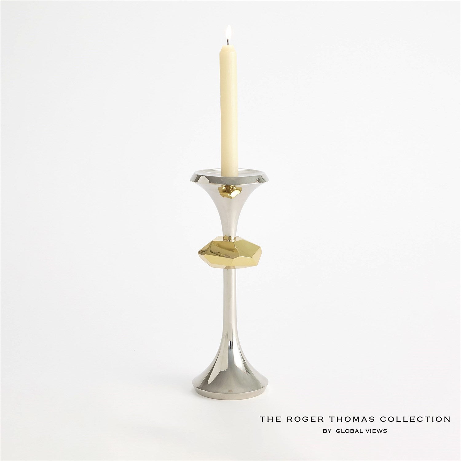 Gabriel Candle Holder-Global Views-GVSA-RT9.90041-Candle HoldersSmall-Nickel-5-France and Son