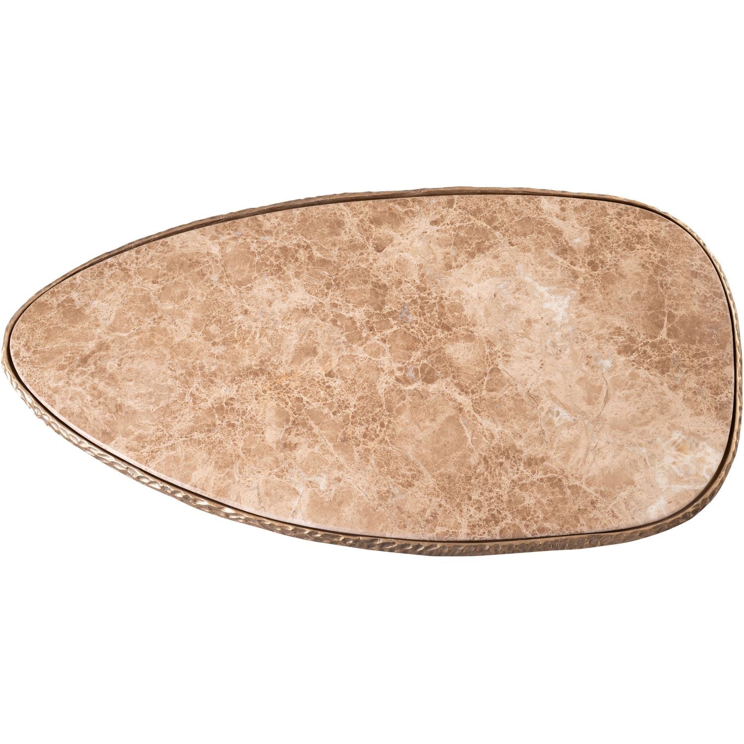 Gild Genuine Marble Top And Aluminum Base Coffee Table — Beige / Brushed Brass