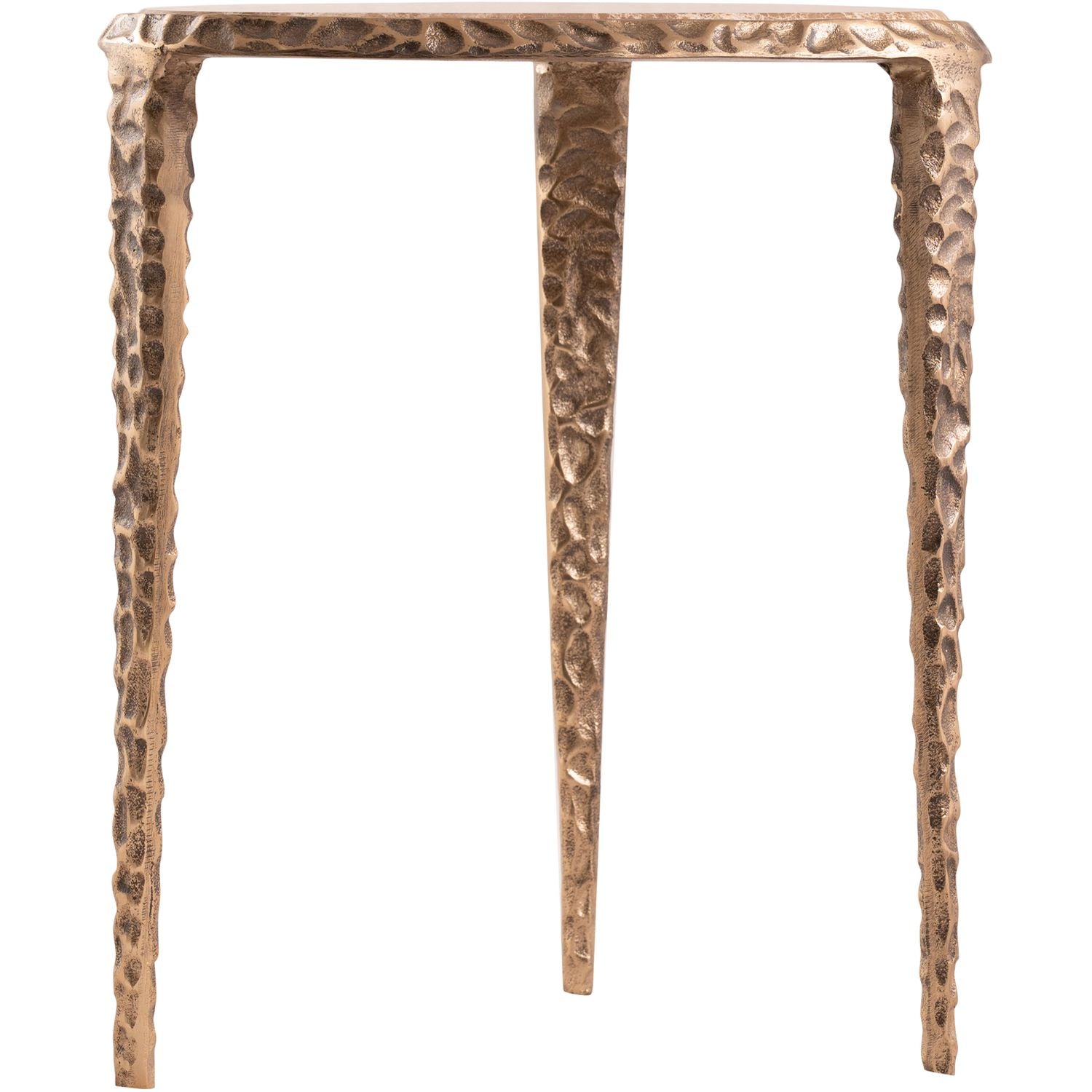 Gild Genuine Marble Top And Aluminum Base End / Side Table — Beige / Brushed Brass