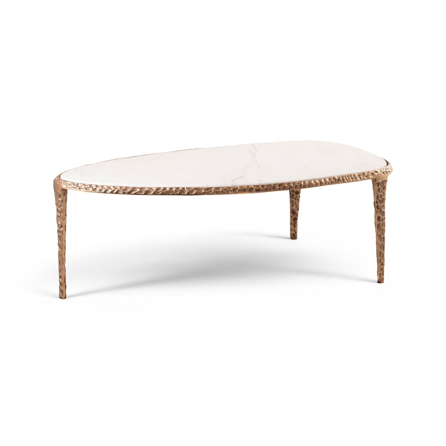 Gild Genuine Marble Top And Aluminum Base Coffee Table — White / Brushed Brass