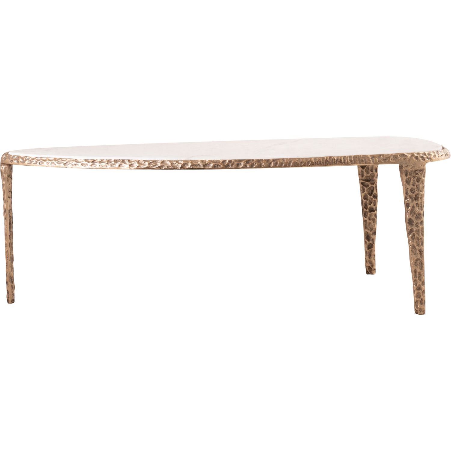 Gild Genuine Marble Top And Aluminum Base Coffee Table — White / Brushed Brass