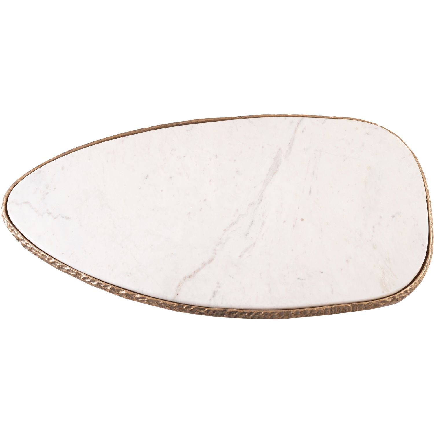 Gild Genuine Marble Top And Aluminum Base Coffee Table — White / Brushed Brass