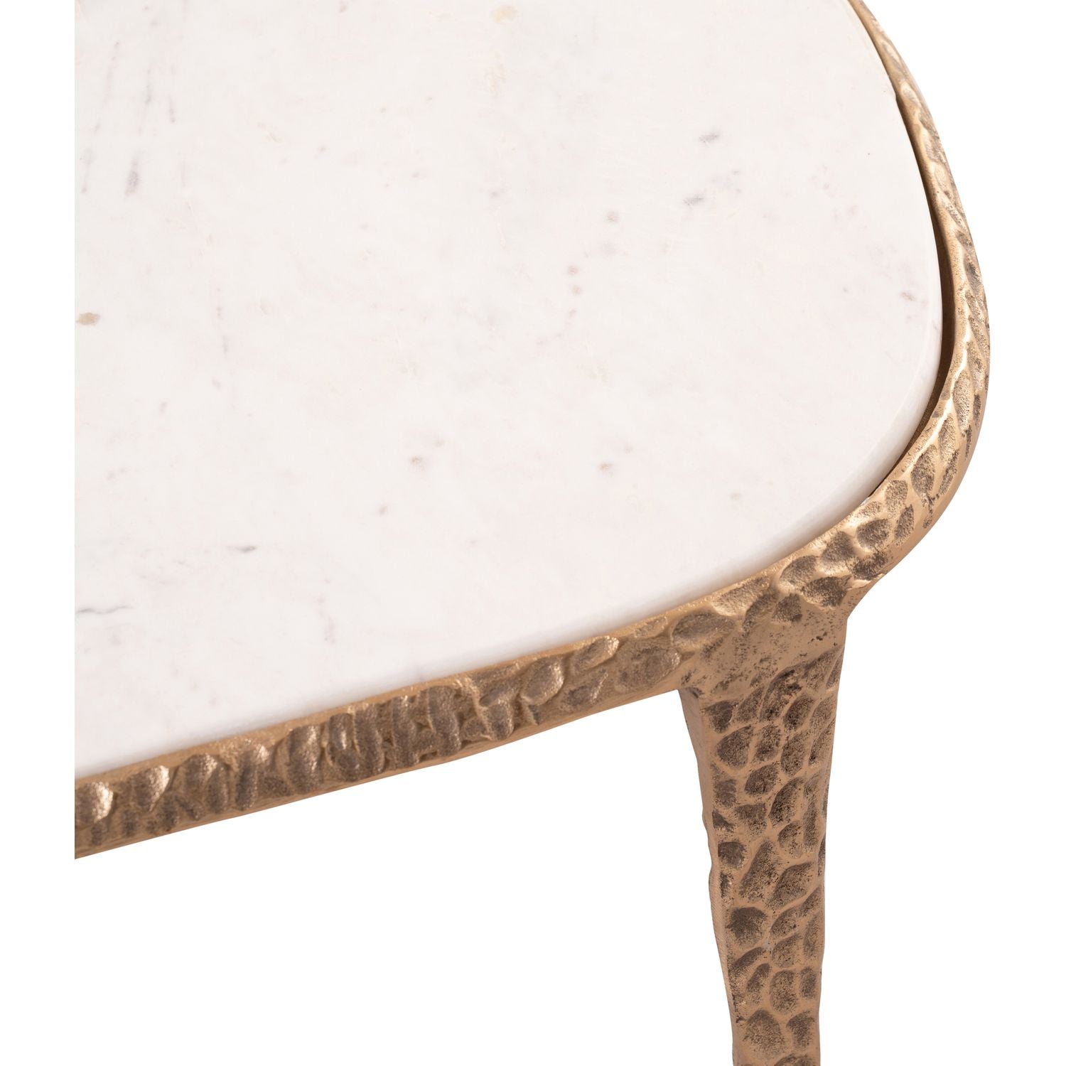 Gild Genuine Marble Top And Aluminum Base Coffee Table — White / Brushed Brass