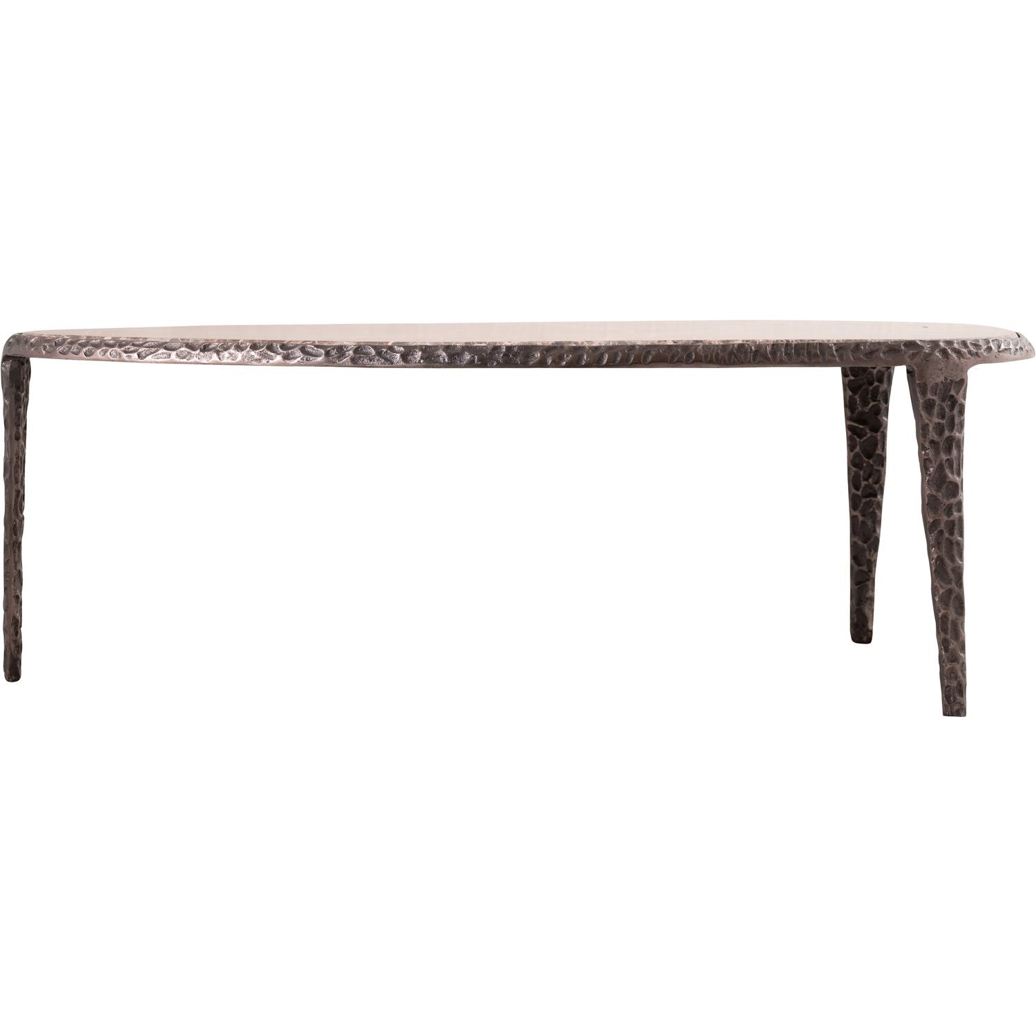 Gild Genuine Marble Top And Aluminum Base Coffee Table — Brown / Bronzed Bronze