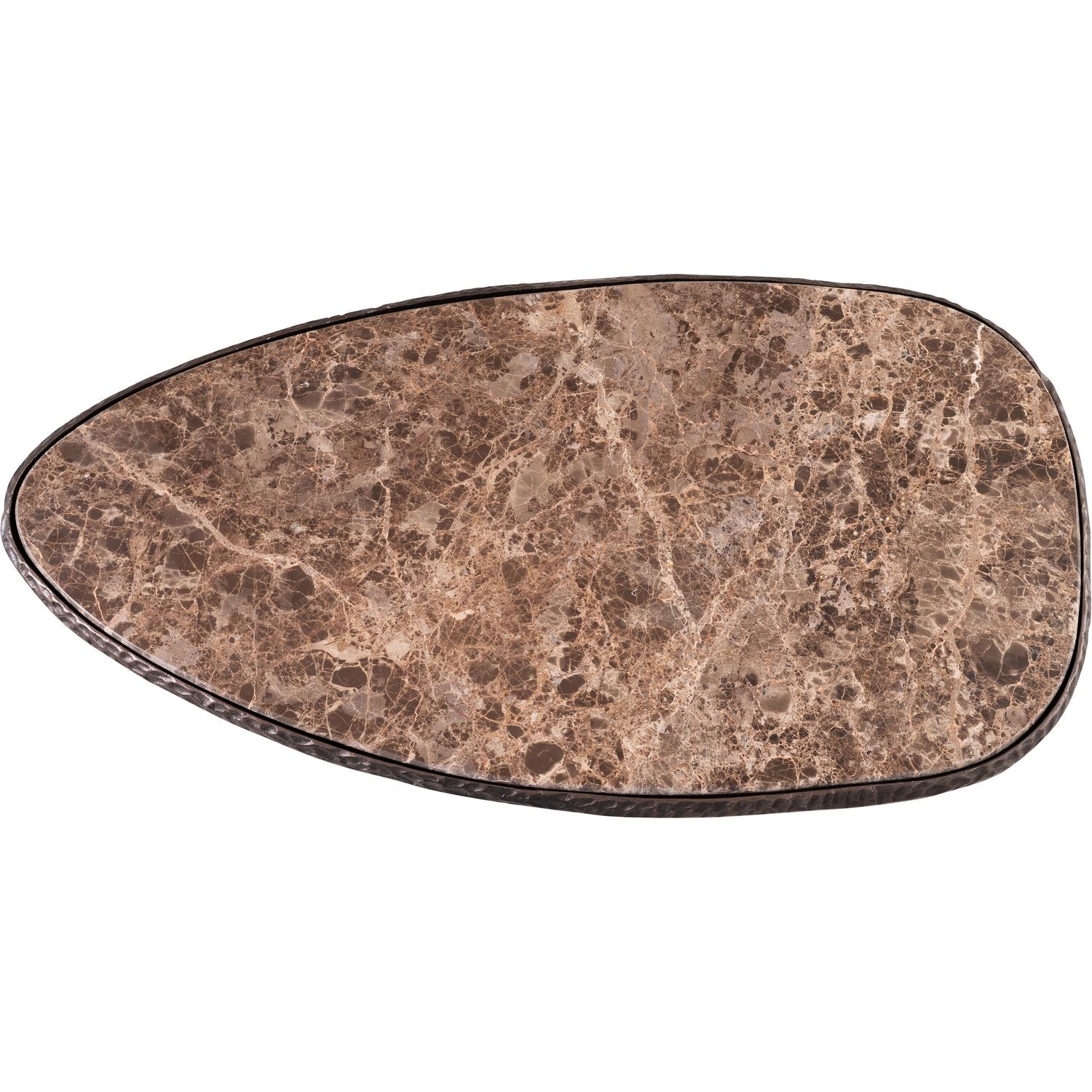 Gild Genuine Marble Top And Aluminum Base Coffee Table — Brown / Bronzed Bronze