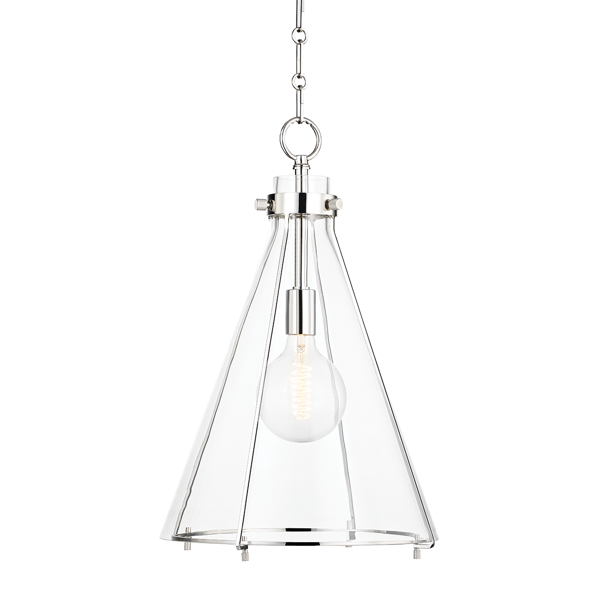 Eldridge 1 Light Pendant-Hudson Valley-HVL-7304-PN-PendantsPolish Nickel-3-France and Son