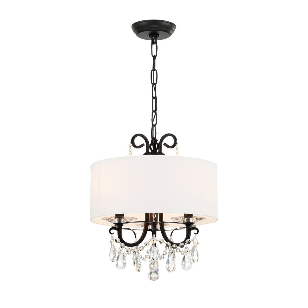 Othello 3 Light Crystal Chandelier-Crystorama Lighting Company-CRYSTO-6623-MK-CL-MWP-ChandeliersMatte Black-3-France and Son