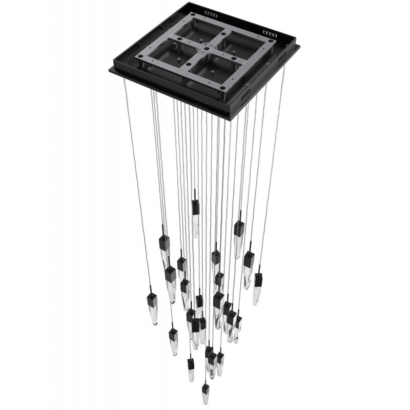 The Original Aspen Collection Dark Bronze 25 Light Pendant Fixture With Clear Crystal Bronze 25