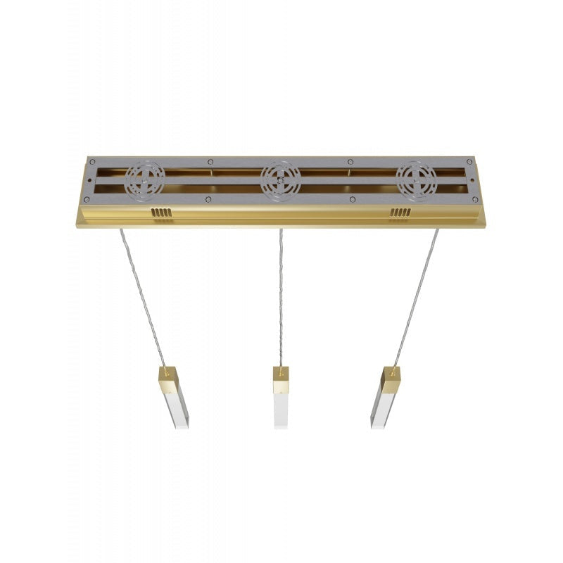 The Original Glacier Avenue Collection  3 Light Penant Fixture With Clear Crystal Brass 3