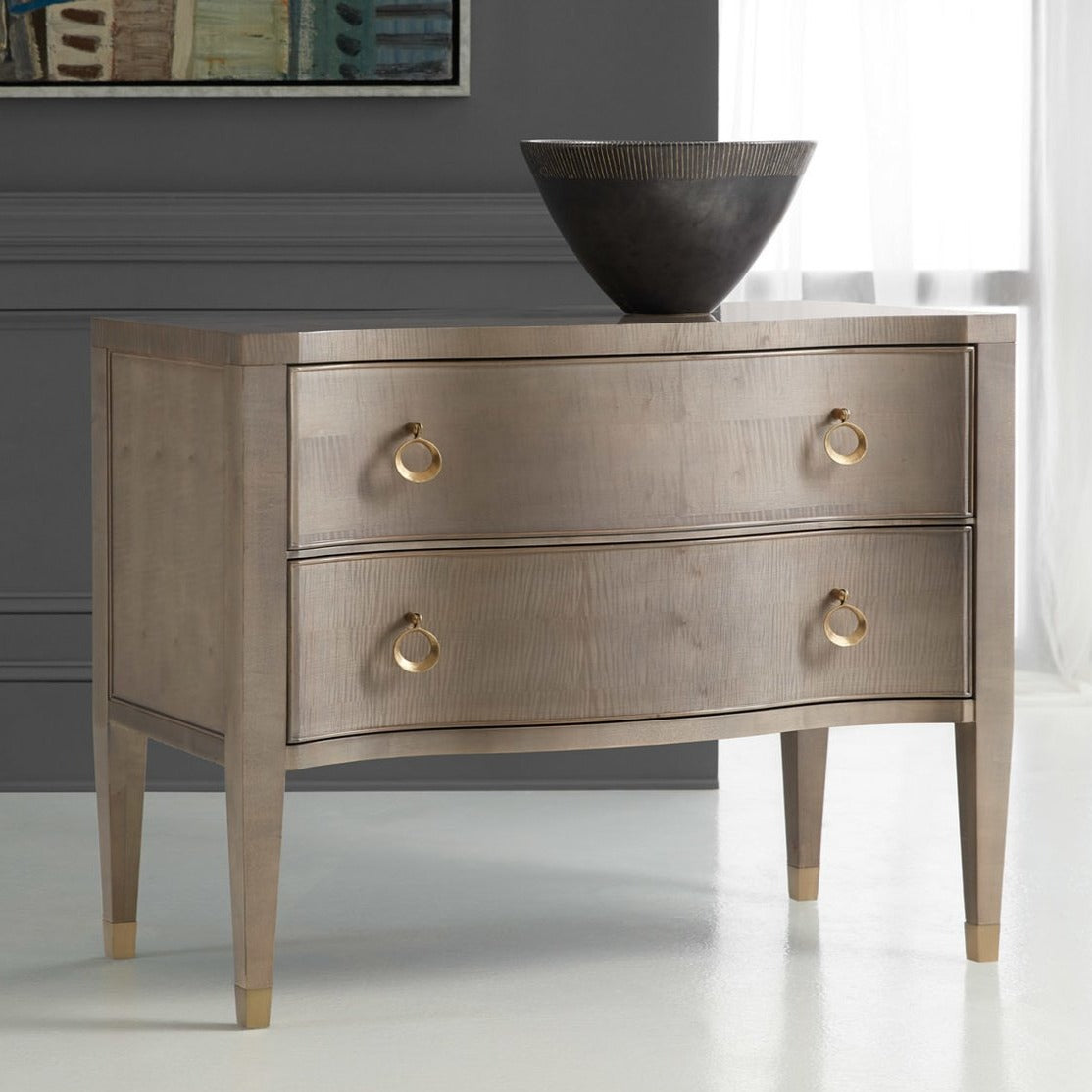 Serpentine Chest-Modern History-MODERN-MH913F02-DressersFigured Grey Sycamore Veneer-5-France and Son