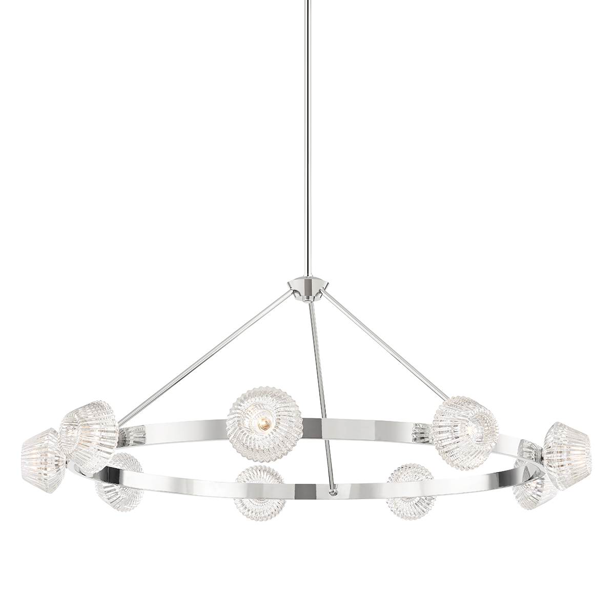 Barclay 9 Light Chandelier-Hudson Valley-HVL-6150-PN-ChandeliersPolished Nickel-2-France and Son