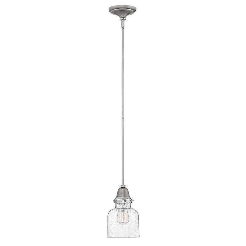 Pendant Academy - Cylinder Glass Pendant-Hinkley Lighting-HINKLEY-67073EN-PendantsEnglish Nickel with Clear Seedy Glass-2-France and Son