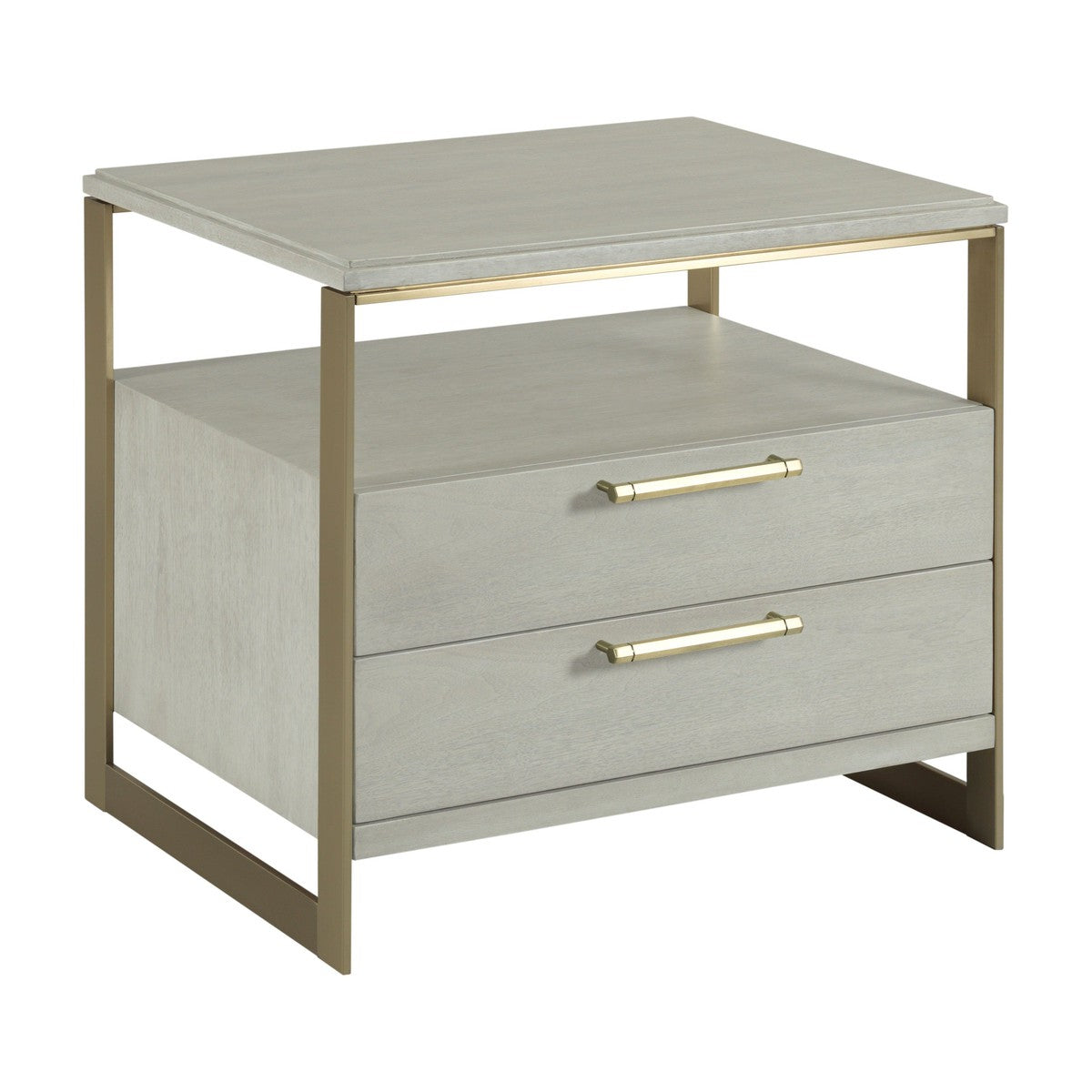 Libby Langdon Miller Nightstand - Sheer Dove - Walnut Solids & Veneers