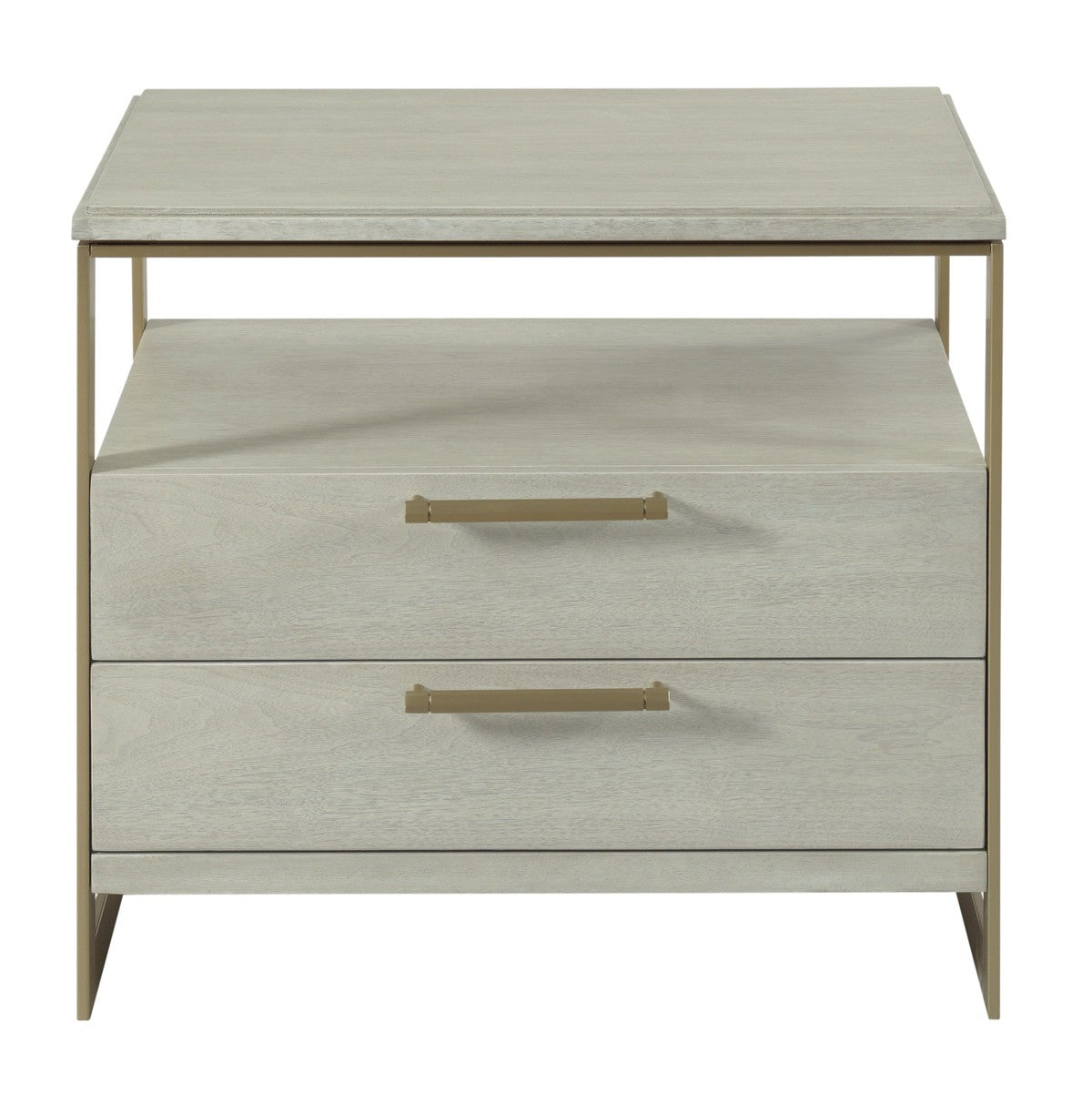 Libby Langdon Miller Nightstand - Sheer Dove - Walnut Solids & Veneers