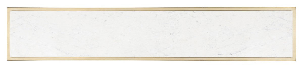 Libby Langdon Barker Credenza - Champagne - White Carrara Stone, Metal