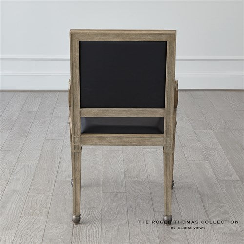 Seine Arm Chair-Global Views-GVSA-RT2010-Dining ChairsGrey w/Black Leather-2-France and Son