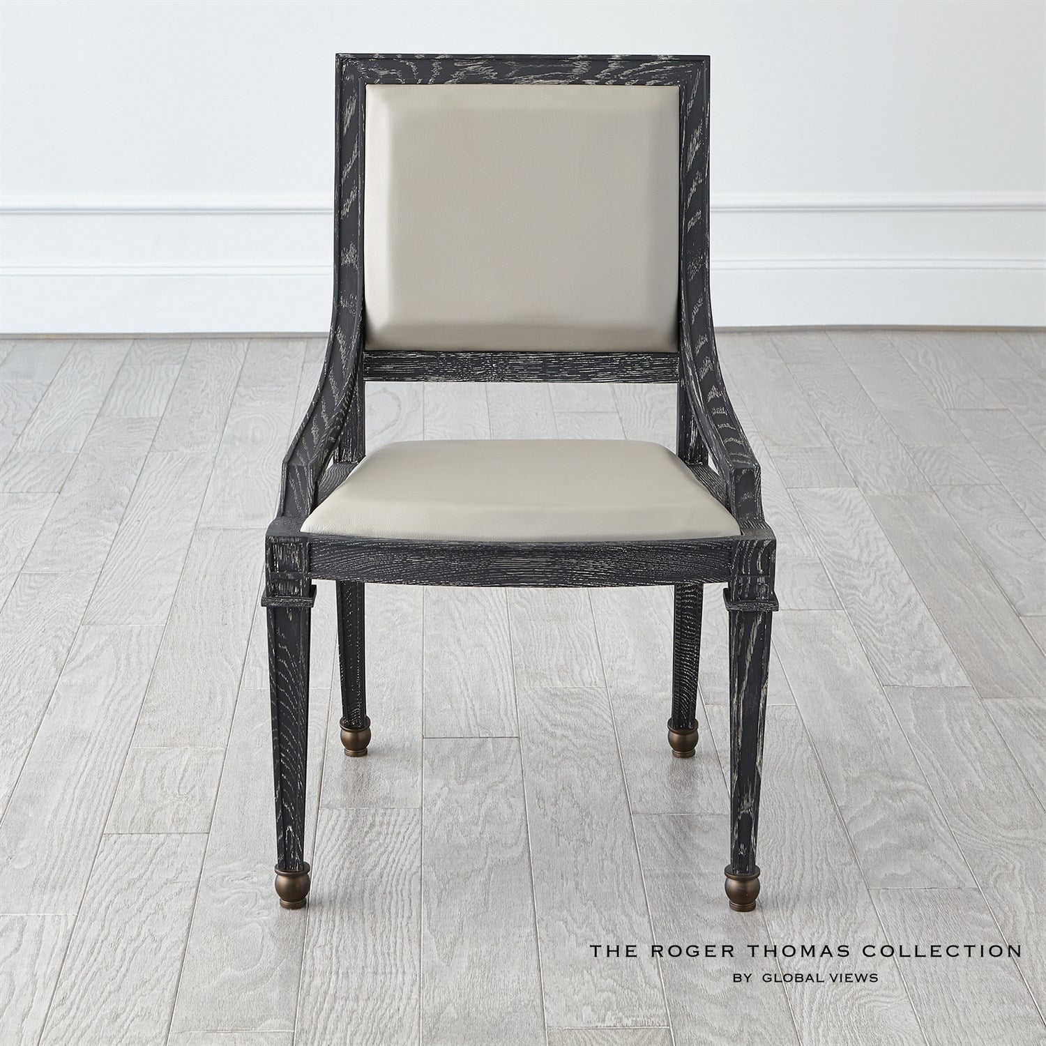 Seine Side Dining Chair-Global Views-GVSA-RT2009-Dining ChairsBlack w/Grey Leather-5-France and Son