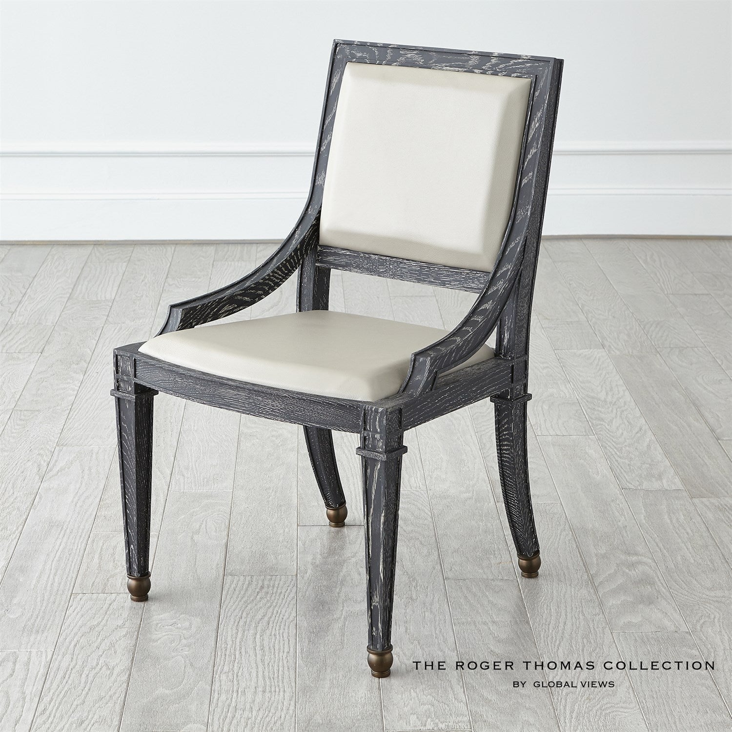 Seine Side Dining Chair-Global Views-GVSA-RT2011-Dining ChairsGrey w/Black Leather-7-France and Son