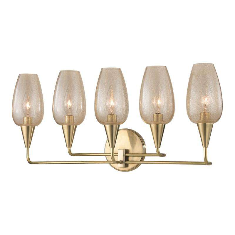Longmont 5 Light Wall Sconce-Hudson Valley-HVL-4705-AGB-Wall LightingAged Brass-1-France and Son