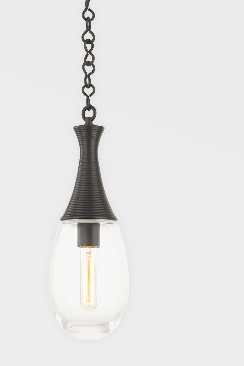 Southhold 1 Light Pendant-Hudson Valley-HVL-3938-BBR-PendantsBlack Brass-2-France and Son