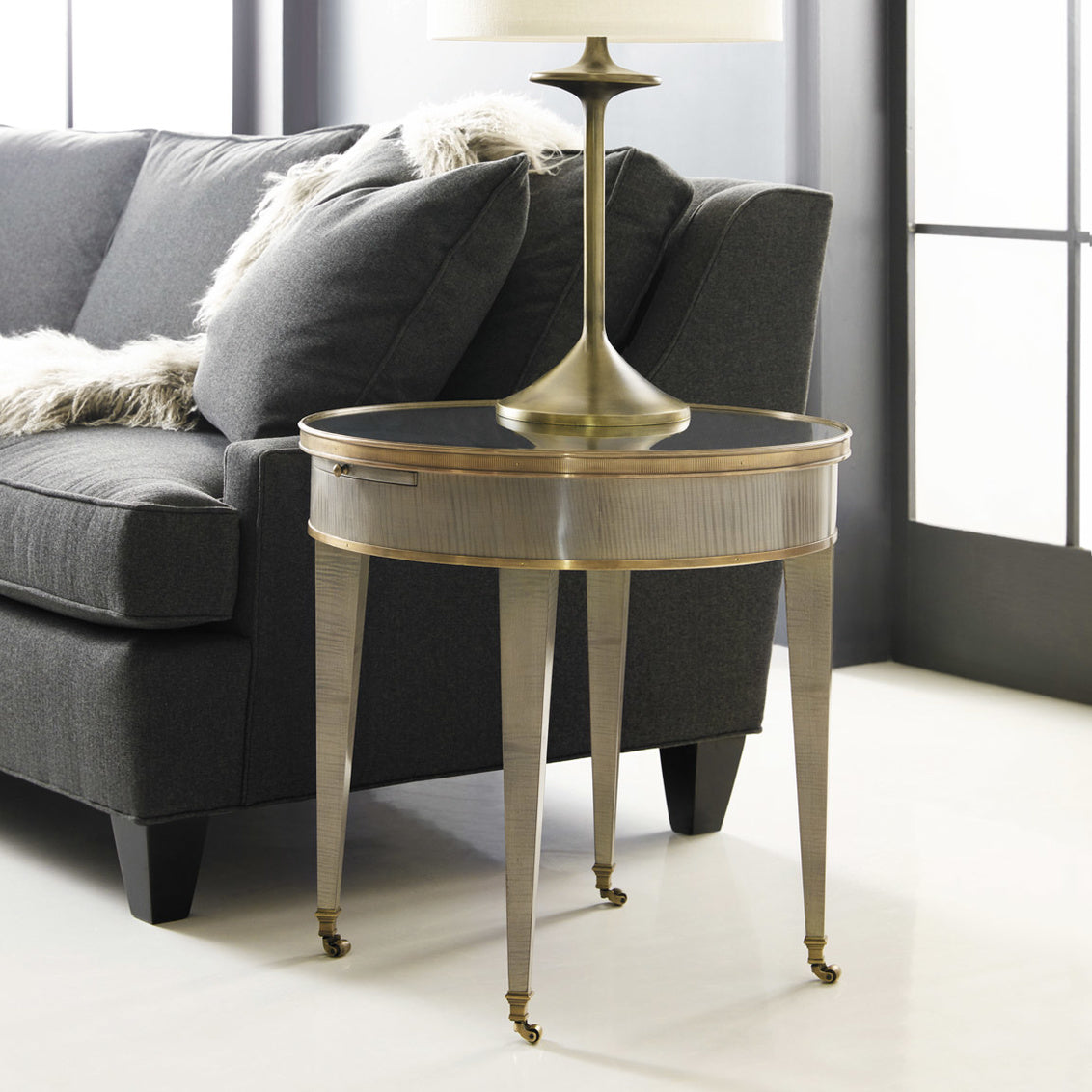 Tuxedo End Table-Modern History-MODERN-MH471F02-Side TablesGrey Sycamore Veneer-2-France and Son