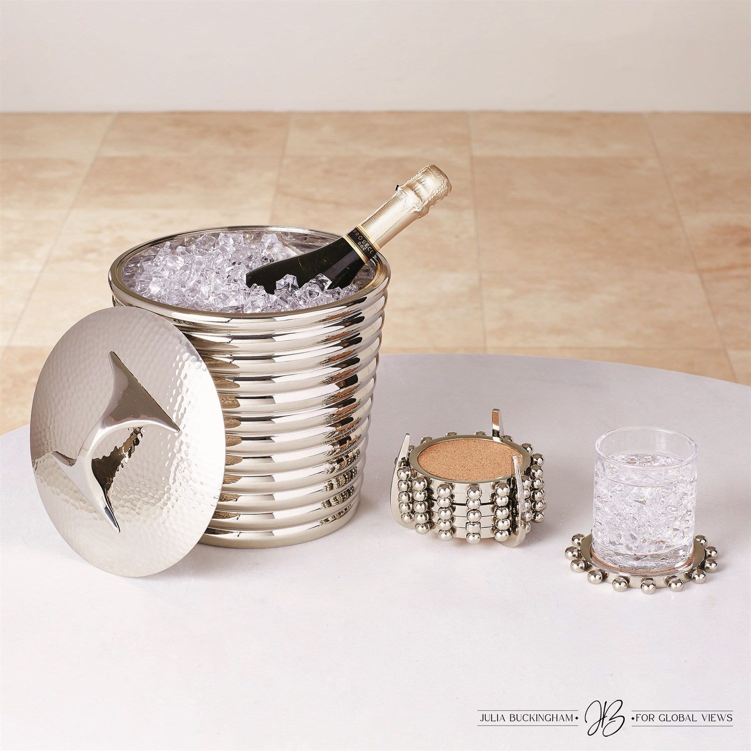 Beauty Ice Bucket-Global Views-GVSA-JB9.90121-Bar DecorNickel-2-France and Son