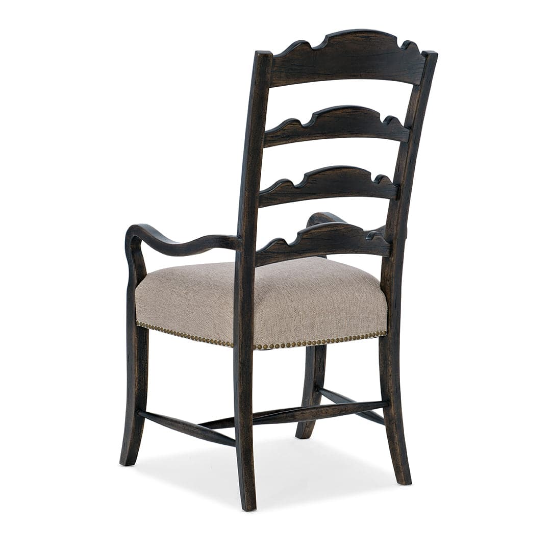 La Grange Twin Sisters Ladderback Arm Chair-Hooker-HOOKER-6960-75301-89-Dining ChairsArm Chair-4-France and Son