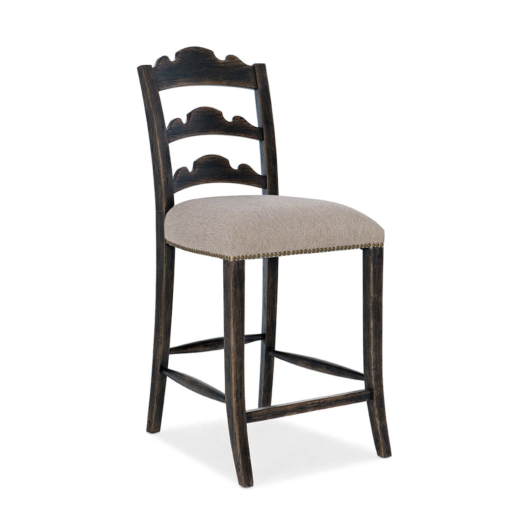 La Grange Twin Sisters Ladderback Bar & Counter Stool-Hooker-HOOKER-6960-75351-89-Bar StoolsCounter Stool-3-France and Son