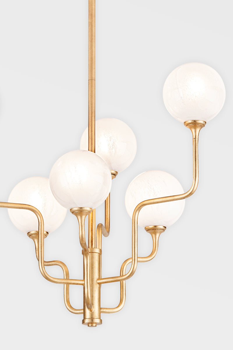 Onyx 6 Light Chandelier Vintage Gold Leaf-Corbett Lighting-CORBETT-332-28-VGL-Chandeliers-2-France and Son