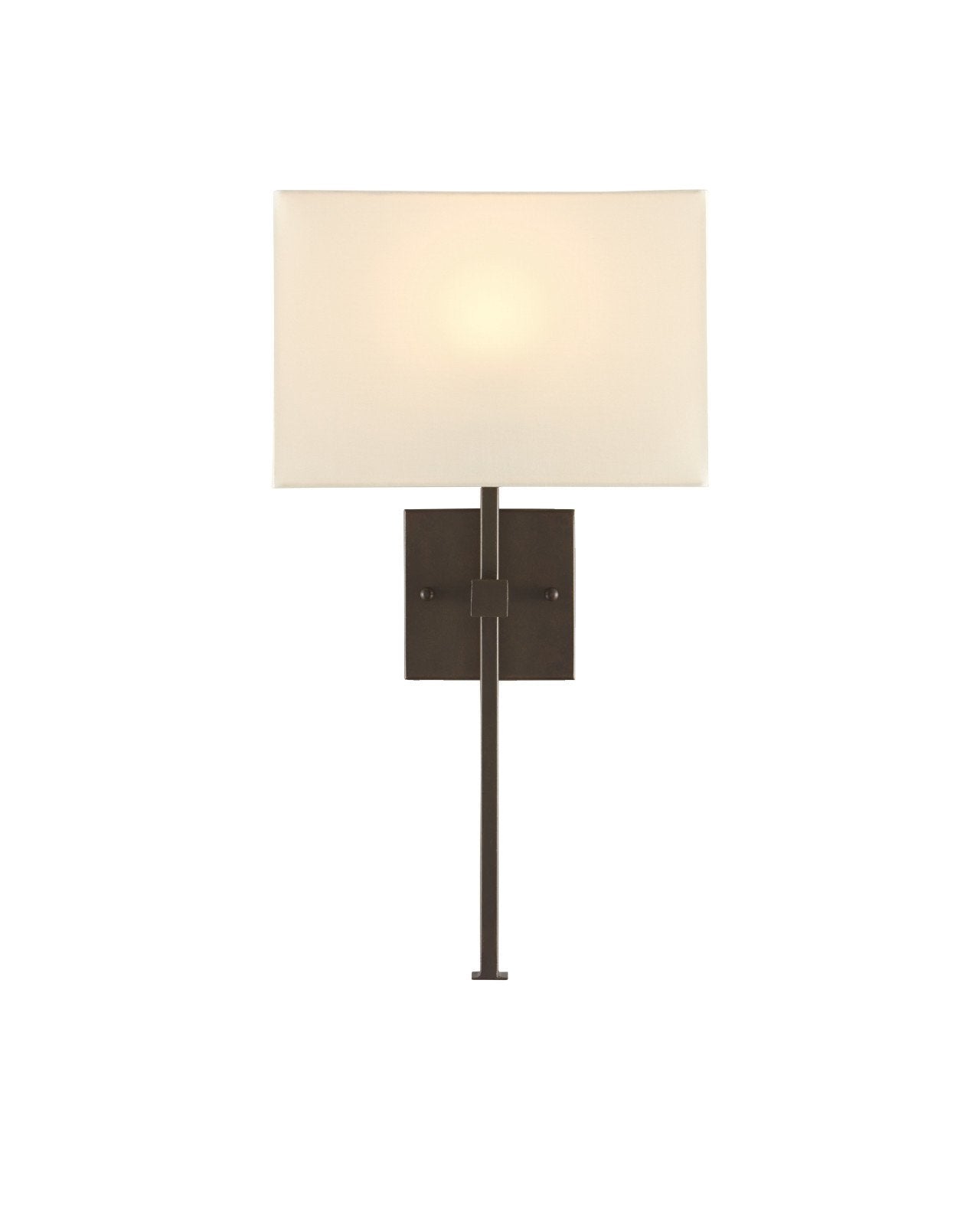 Ashdown Bronze Wall Sconce, White Shade