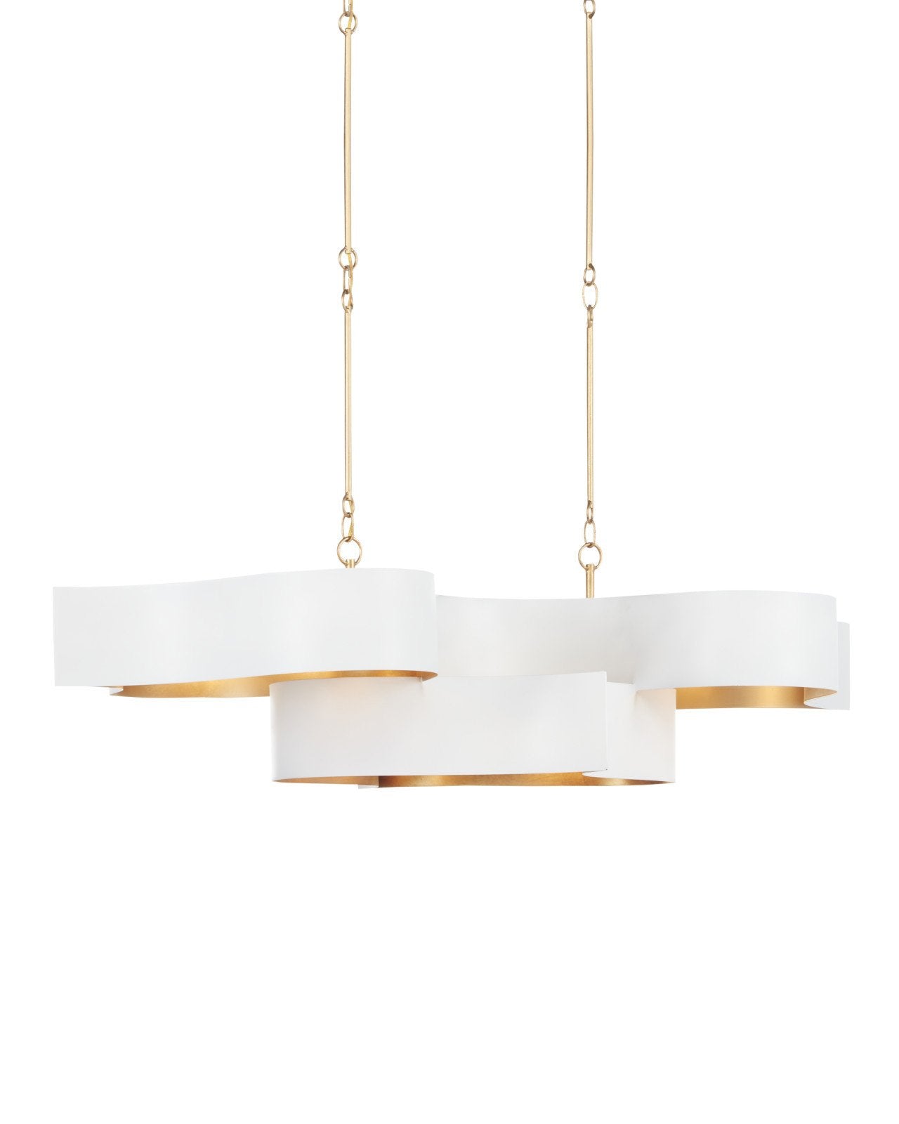 Grand Lotus White Oval Chandelier