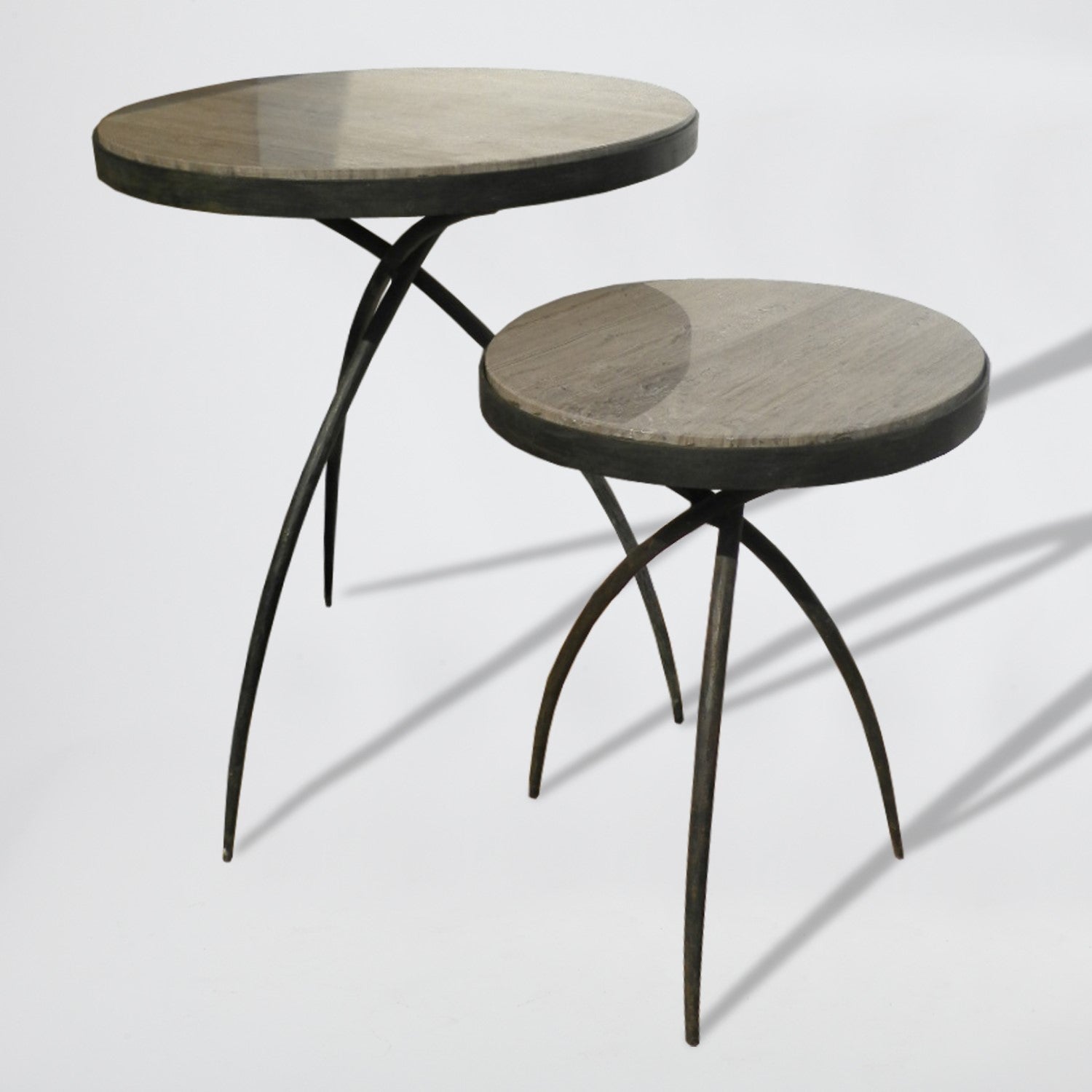 Tripod Table With Grey Marble Top-Global Views-GVSA-7.80138-Side Tables-2-France and Son