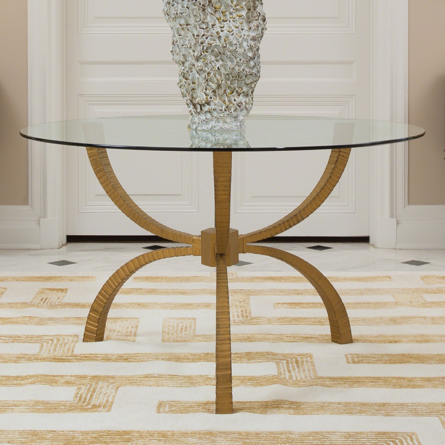 Teton Table-Global Views-GVSA-7.90649-Dining Tables48"-Gold-2-France and Son