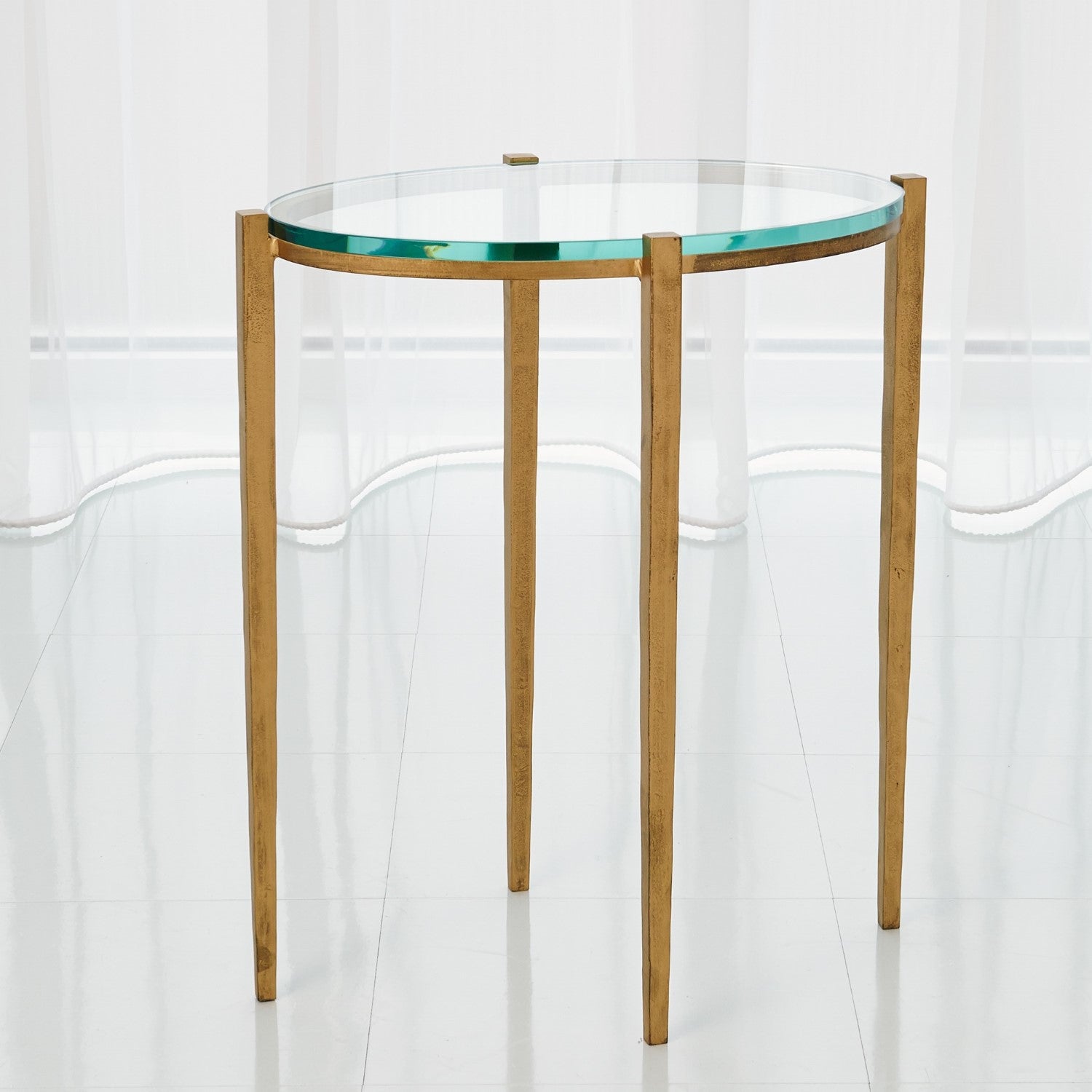 Petite Oval Accent Table-Global Views-GVSA-7.90764-Side TablesAntique Gold-3-France and Son