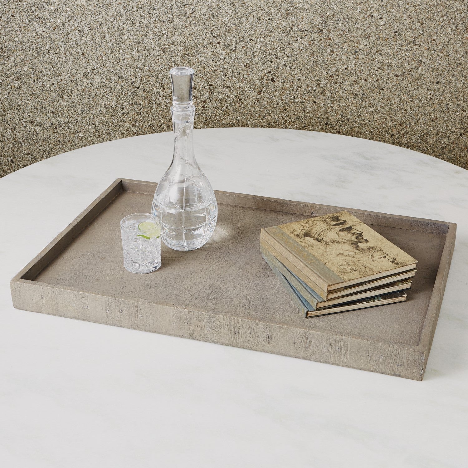 Driftwood Ottoman Tray-Global Views-GVSA-7.90841-TraysGrey Sandblasted-2-France and Son