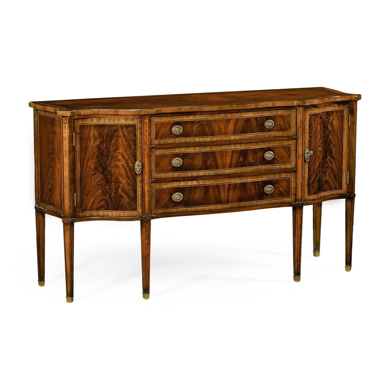 Mahogany Sideboard with Curved Doors-Jonathan Charles-JCHARLES-492637-MAH-Sideboards & CredenzasMahogany-1-France and Son