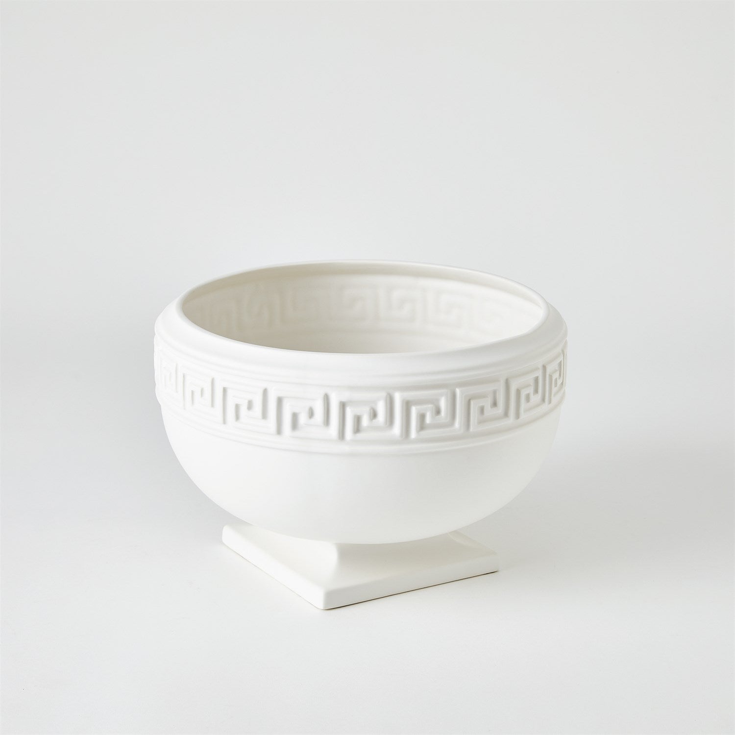 Greek Key Collection-Global Views-GVSA-1.10879-VasesWhite-Medium-Bowl-5-France and Son